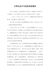 大学生会计专业的总结报告
