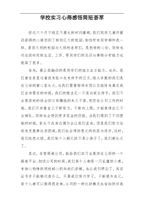 学校实习心得感悟简短荟萃