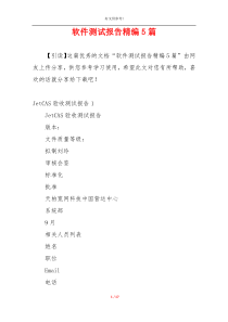 软件测试报告精编5篇