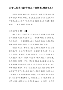关于工作实习报告范文样例集聚（最新4篇）