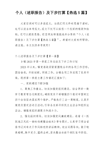 个人（述职报告）及下步打算【热选5篇】