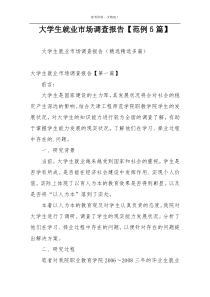 大学生就业市场调查报告【范例5篇】