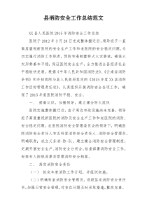 县消防安全工作总结范文