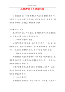 小学教师个人总结3篇