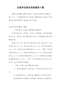 自查评估报告范例通用5篇