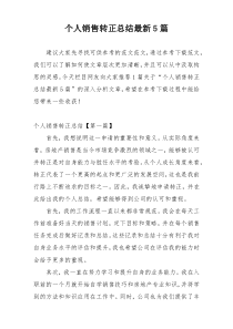 个人销售转正总结最新5篇