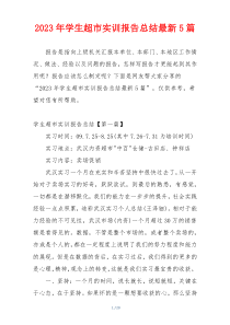 2023年学生超市实训报告总结最新5篇