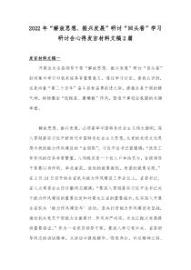 2022年“解放思想、振兴发展”研讨“回头看”学习研讨会心得发言材料文稿2篇