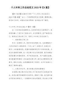 个人年终工作总结范文2023年【4篇】