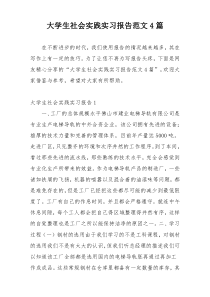 大学生社会实践实习报告范文4篇