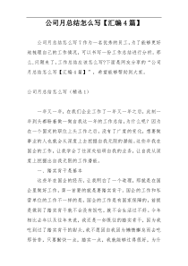 公司月总结怎么写【汇编4篇】