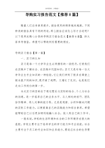 导购实习报告范文【推荐8篇】