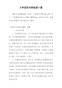 大学团员对照检查4篇