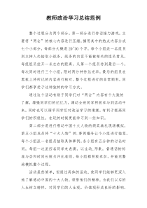 教师政治学习总结范例