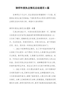 律师年度执业情况总结通用4篇