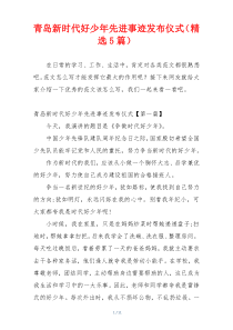 青岛新时代好少年先进事迹发布仪式（精选5篇）