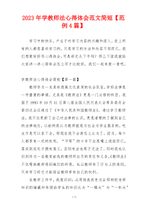 2023年学教师法心得体会范文简短【范例4篇】