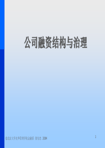 公司融资结构与治理