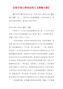 纪检干部心得体会范文【精编4篇】