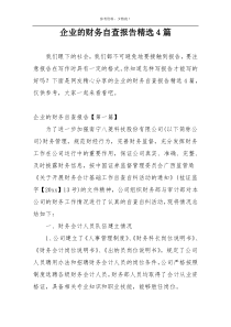 企业的财务自查报告精选4篇