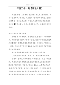 年度工作计划【精选5篇】