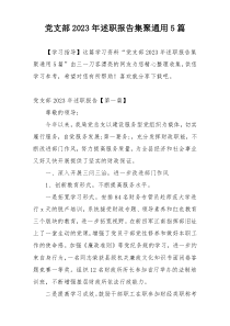 党支部2023年述职报告集聚通用5篇
