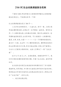 [700字]社会实践调查报告范例