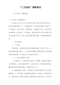 “三万活动”调研报告
