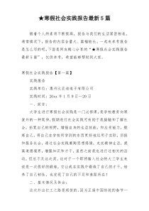 ★寒假社会实践报告最新5篇