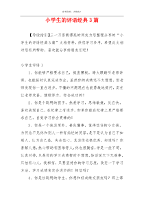 小学生的评语经典3篇