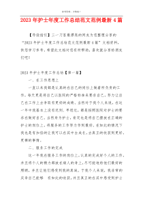 2023年护士年度工作总结范文范例最新4篇
