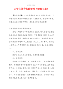 大学生社会实践活动（精编5篇）