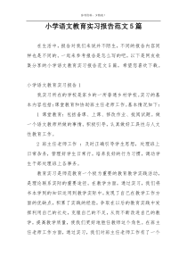 小学语文教育实习报告范文5篇