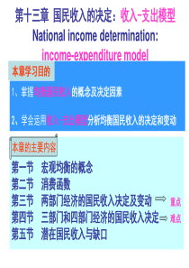 国民收入的决定：收入-支出模型