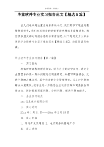 毕业软件专业实习报告范文【精选5篇】