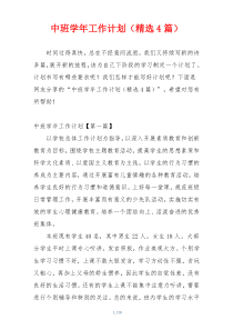 中班学年工作计划（精选4篇）