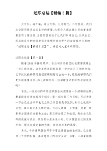 述职总结【精编5篇】