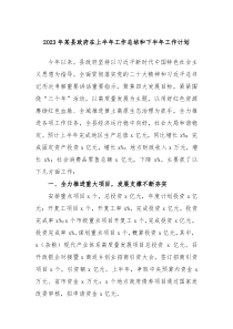 2023年某县政府在上半年工作总结和下半年工作计划