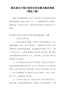 服务意识不强方面存在的问题及整改措施（精选5篇）