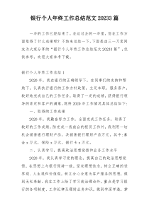 银行个人年终工作总结范文20233篇