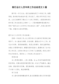 银行会计人员年终工作总结范文5篇