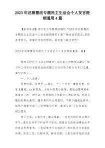 2023年巡察整改专题民主生活会个人发言提纲通用4篇