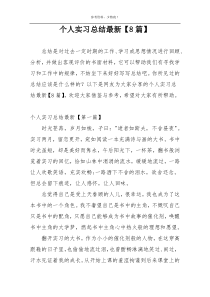 个人实习总结最新【8篇】