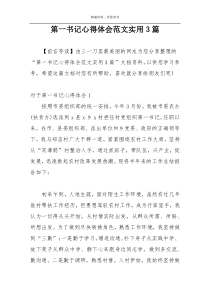 第一书记心得体会范文实用3篇