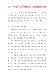 2023年征兵工作总结范文报告通用4篇