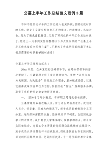 公墓上半年工作总结范文范例3篇