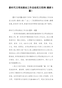 新时代文明实践站工作总结范文范例（最新5篇）