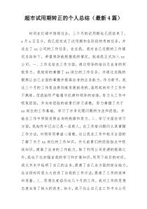超市试用期转正的个人总结（最新4篇）