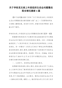 关于学校党支部上年度组织生活会问题整改落实情况最新4篇