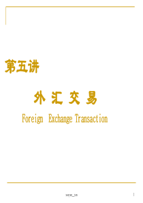 第五讲 外汇交易